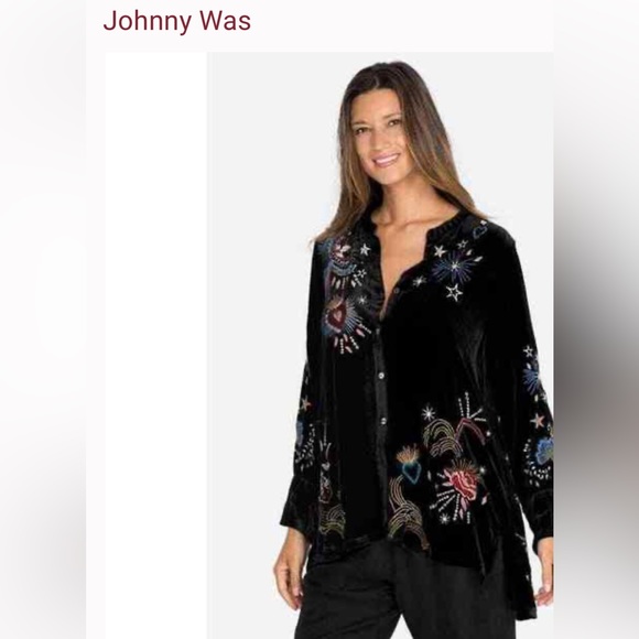 COPY - JONNY WAS VICTORIA VELVET VOYAGER Tunic Embroidered Shirt Brand NWT - Picture 5 of 10